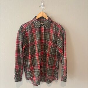 VINTAGE WOOLRICH Red Plaid Button Up Shirt Unisex Well Worn and Comfy!